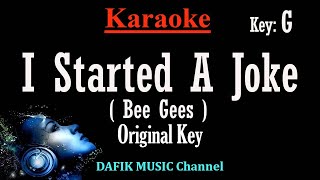 I Started A Joke Karaoke Bee Gees Original Key G Nada asli [upl. by Paluas]