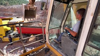 Liebherr 974 Excavator Loading Lorries  SotiriadisLabrianidis Quarry Works  4k [upl. by Oralie]