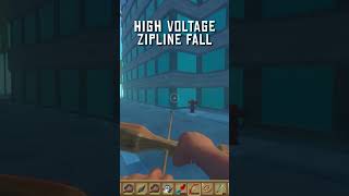 High Voltage Zipline Fall raft survivalgame shorts [upl. by Ahsimat]