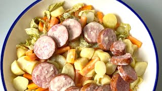 Potée au chou et saucisse de Morteau sauce moutarde  thermomix [upl. by Nnad]