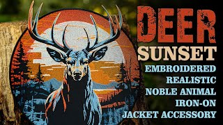 Sunset Deer Large Back Patch Lifestyle Embroverse [upl. by Llertnov971]