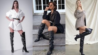 quotStunningly Chic Leather Long High Heel Boots for the FashionForward Womanquot [upl. by Erialc]