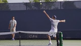 Roger Federer Serve In Super Slow Motion 3  2013 Cincinnati Open [upl. by Oettam]