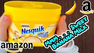 Nesquik Banana Flavor Milkshake Powder  Amazon Product Review [upl. by Rise865]