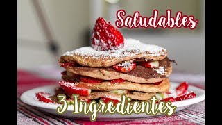 Pancakes Veganos 3 ingredientes Fáciles y Deliciosos [upl. by Ainad]