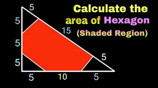 Calculate the Area of Hexagon Red shaded Region [upl. by Esirtal]