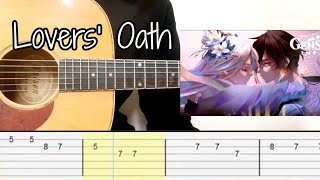 Genshin Impact  Lovers Oath  Guizhongs Lullaby Guitar Tabs Tutorial [upl. by Trow503]