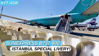 TRIP REPORT  SunExpress SPECIAL LIVERY Boeing B737800 Economy Class  Antalya to İzmir [upl. by Odraner]