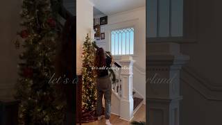 DECORATING MY BANISTER FOR CHRISTMAS WITH THRIFTED RIBBON christmas homedecor garland thrifted [upl. by Belicia]