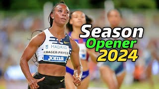 ShellyAnn FraserPryce 100m Season Opener 2024 [upl. by Coffeng]