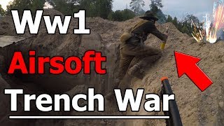 INTENSE WW1 Airsoft Trench War WITH FIREWORKS [upl. by Ozne]