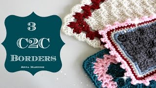 C2C Border 3 Ways  corner to corner crochet blanket how to crochet a border [upl. by Olmsted581]