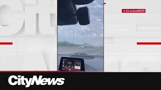 Witness video captures moments before and after fatal Hwy 401 wrongway driver crash [upl. by Araldo]