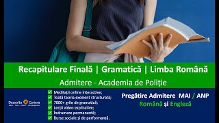 Admitere Academia de Poliție 2021  Recapitulare Programa și materia de gramatică  limba română [upl. by Naresh]