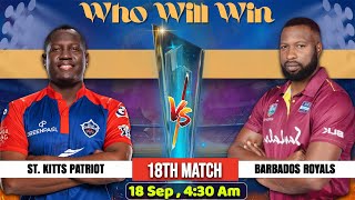 St Kitts Patriot vs Barbados Royals  CPL 2024 Match 18 Prediction  caribbeanpremierleague [upl. by Tristis]