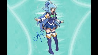 Drawing Goddess Aqua Konosuba  Artem Eternum [upl. by Sikorski]