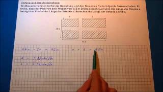 Tutorial Umfang und Strecke berechnen Aufnahmeprüfung Gymnasium 6 Klasse 1 Beispiel [upl. by Akerehs994]