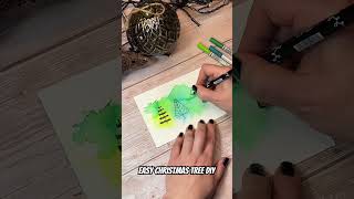 Weihnachtsbaum ganz einfach gemalt shots art painting diy weihnachten xmas drawingtutorial [upl. by Munford]