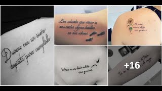 Tatuajes de Frases 16 Hermosas y Conmovedoras Frases [upl. by Lunette]