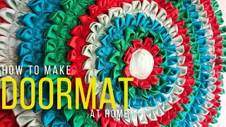 How to make doormat at home using old clothes  Table mat [upl. by Reld40]