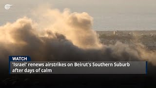 Israel renews airstrikes on Beiruts Southern Suburb after days of calm [upl. by Earaj978]