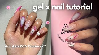 how to do gel x nails at HOME  Amazon Products full tutorial EASY born pretty polish [upl. by Arymahs]