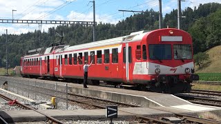 Abfertigung amp Abfahrt des RBDe 566 I 222 in SumiswaldGrünen [upl. by Nilrev]