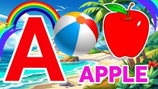 phonics song lyrics video  a for apple for kids  english alphabet for children [upl. by Assilla412]