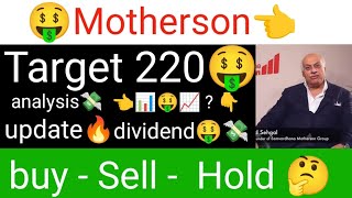 Motherson share analysis today Motherson stock dividend update🤑 Samvardhana Motherson International [upl. by Ringo541]