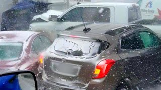 Dozens of Cars Pile Up During Snow Storm [upl. by Efar]