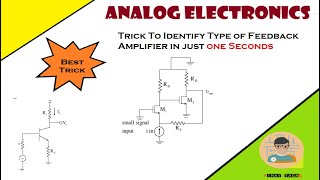 Trick To Identify Type of a Feedback Amplifier  Type of Feedback Amplifier  Feedback Amplifier [upl. by Alaine]