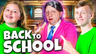 Back To School SCARY TEACHER Special Thumbs Up Family [upl. by Kaylil]