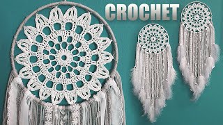 DIY Tutorial l How To Make A Crochet Dreamcatcher  🌼 Flower Shaped Doily [upl. by Enovaj]