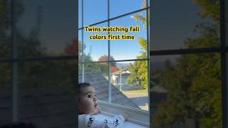 Twins mesmerized by fall 🍂🍁 firsttime nature fall twins october view baby [upl. by Otrebmal817]