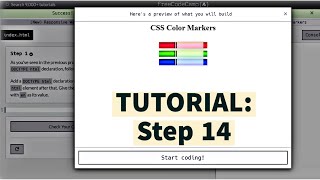 freeCodeCamp  Learn CSS Color Markers Step 14 [upl. by Flss112]