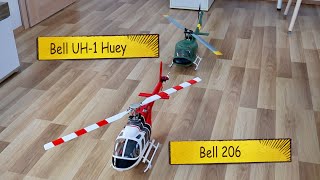 START UP  Bell 206 amp Bell UH1 Huey [upl. by Drawd]