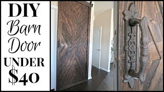 DIY RUSTIC BARN DOOR UNDER 40  TUTORIAL  DIY KITCHEN MAKEOVER [upl. by Amrita]