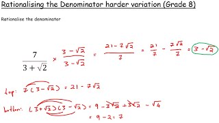 7 Rationalising the Denominator harder variation [upl. by Elaina]