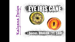 Eye iris cane bonus dragon eye polymer clay tutorial 002 [upl. by Nauwtna]