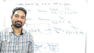 ripple factor of full wave rectifier with capacitor filter  electronic Devices and Circuits [upl. by Butler]