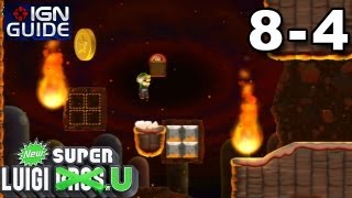 New Super Luigi U 3 Star Coin Walkthrough  Peachs Castle 4 Firefall Rising [upl. by Queen]