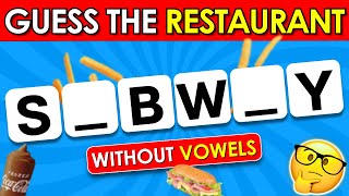 Can You Guess the Fast Food Restaurant Without Vowels ✅🍔 Easy Medium Hard Impossible [upl. by Kare667]