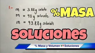 CONCENTRACION MASA A MASA mm masa a volumen mv y volumen a volumen vv [upl. by Zavala204]