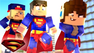 Minecraft WHOS YOUR FAMILY  O BEBÊ DO SUPER MAN E DA SUPER GIRL APRENDEU A VOAR [upl. by Aketal]