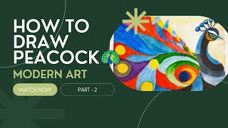 How To Draw Peacock Modern Art Painting Part  2 🦚🎨art painting youtube subscribe yt drawing [upl. by Okiron]