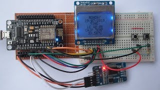 ESP8266 NodeMCU with DS3213 RTC and Nokia 5110 LCD [upl. by Hutner]