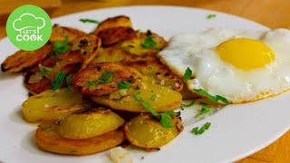 Bratkartoffeln mit Spiegelei zubereiten  So werden sie knusprig [upl. by Nalyorf]