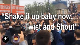 West Ham fans going mad singing Twist and Shout [upl. by Hinkle]