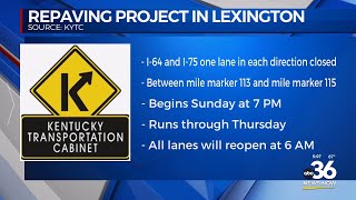 Interstate repaving project in Lexington 101824 [upl. by Norihs]