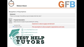 WatsonGlaser Critical Thinking Test Question 13 quotAssumption People should not expect to get quot [upl. by Demetria]